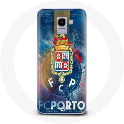 Samsung Galaxy J6 2018 hoesje fcp porto blauwe achtergrond