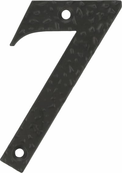 AMIG Huisnummer 7 - massief gesmeed staal - 10cm - incl. bijpassende schroeven - zwart