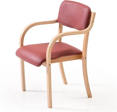 Eetkamerstoel Stapelbaar - Keukenstoel Fauteuil - Comfortabel Zitten - Ergonomisch Ontwerp - 53x49x83cm - Rood PU