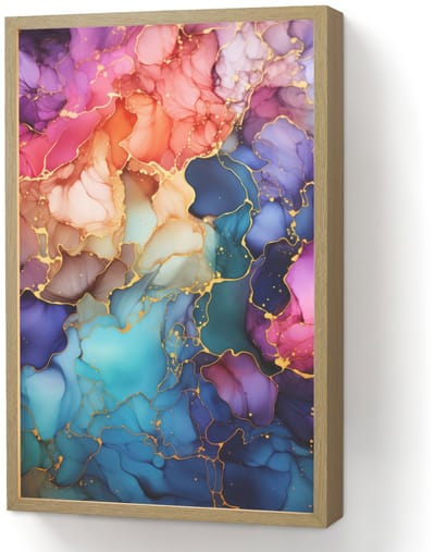 Wandlamp 40x60 cm - Oplaadbaar - Marmer - Kleurrijk - Kleuren - Abstract - Wandlampen binnen woonkamer - Slaapkamer lamp - Decoratieve nachtlamp - Vloerlamp draadloos