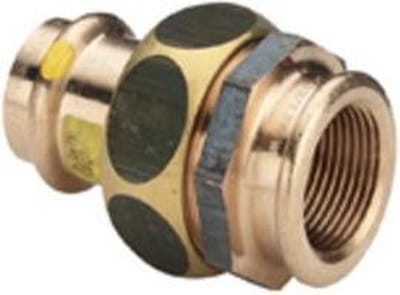Viega Profipress G Overgangskoppeling 2652 - Gas Schroefkoppeling met Persverbinding - 15 mm x Rp 1/2" Binnendraad - Brons / Roodkoper - Met SC-Contur - Artikel 379322