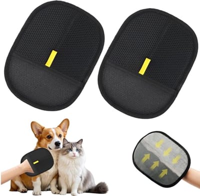 Verzorgingshandschoenen voor Huisdieren – 2-in-1 Handschoenen voor het Verwijderen van Dierenhaar