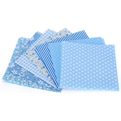 25 x 25cm DIY Cache-bouche Tissu en Coton Artisanat Cordon Élastique Barrettes Nasales Barre Tissu à Coudre Bleu white