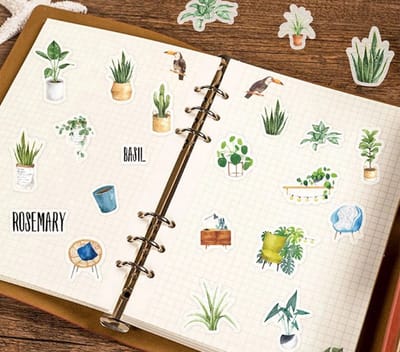 New Age Devi - Maak een groene oase met Washi Stickers - 40 plantenstickers voor je Bullet Journal, scrapbook en agenda