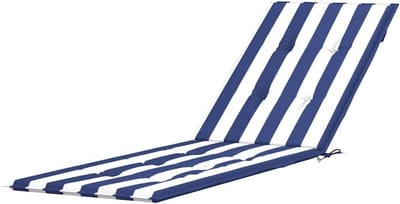 Terrasstoelkussen - Tuinkussen stoelkussen - Buiten Zitten - Waterbestendig Oxford stof - 180x50 cm - Blauw wit gestreept