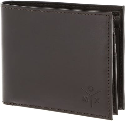 oxmox Leren portemonnee Leather RFID Protect Querscheinbörse Ox 2.0 Embossed Brown donkerbruin