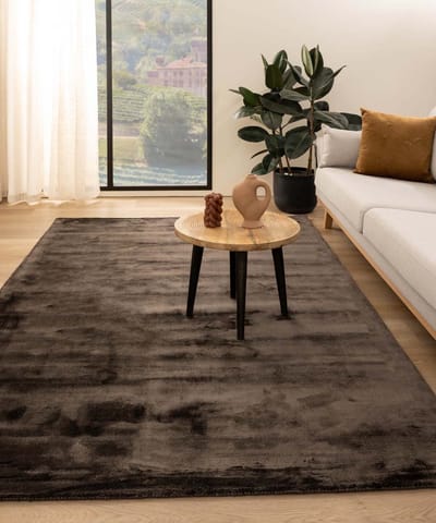 Viscose vloerkleed - Pearl donkerbruin 80x150