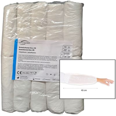 Hygostar Wegwerp Mouwovertrek Wit – PE 20 My – 100 Stuks – Hygiënisch en Waterafstotend