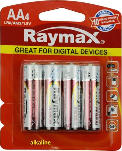 Raymax Krachtige AA batterijen - Alkaline - 4 stuks - Langdurige energie - 1.5V