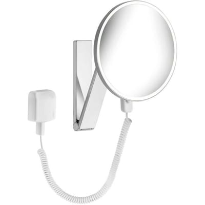 Keuco iLook-move cosmetic mirror round, 5-fold magnification, wall model, plug transformer, 17612019001