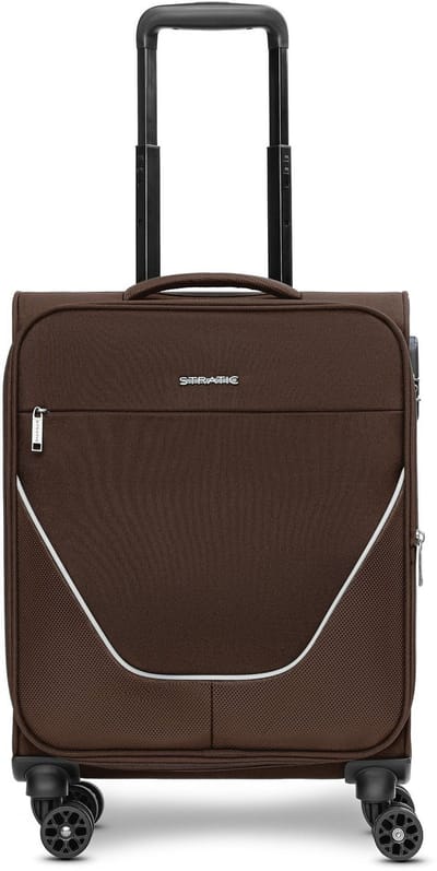 Stratic taska 4 wielen Cabinewagen S 55 cm met uitbreidingsplooi - Zachte bagage - Combinatieslot - coffee
