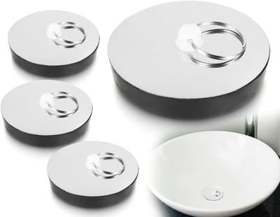 Set van 3 Rubber Afvoerstoppen voor Keuken en Badkamer, Ideaal voor Gootsteen en Badkuip, Inclusief Haak voor Gemakkelijk Gebruik