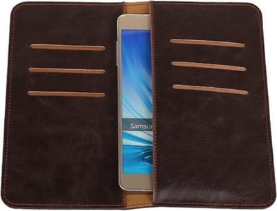 Mocca Pull-up Large Pu portemonnee wallet voor Samsung