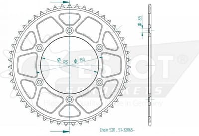 esjot tandwiel voor motor ktm 125 sx 1995 tot 2021 nieuw