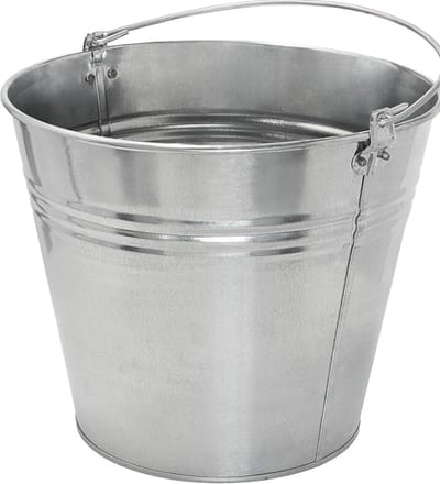 HL - Zinken Emmer - Zink - Gegalvaniseerde Emmer - Asemmer - As - Plantenpot - Bloempot - 10 Liter - Met Handvat - ø 27 - H 25 cm