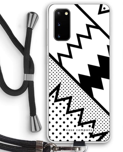 Case Company® - Hoesje met koord geschikt voor Samsung Galaxy S20 hoesje met Koord - Pop Art #5 - Telefoonhoesje met Zwart Koord - Bescherming aan alle Kanten en Over de Schermrand