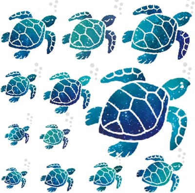 12 Stuks Zee Schildpad Muurstickers - Onderwater Decoratie voor Woonkamer, Badkamer en Kantoor - Waterdichte Vinyl Wanddecoratie