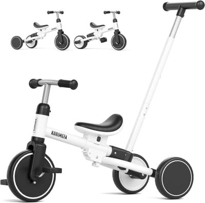 5-in-1 Driewieler met Duwstang voor Kinderen 1 tot 3 Jaar