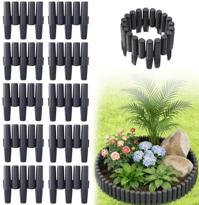 Dailygoods- Gazonrand kunststof 10 stuks - 2,8 m - Imitatie hout - Weerbestendig - UV-bestendig - Waterdicht - Tuinrand
