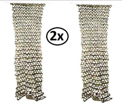 2x Camouflage net 230cm x 80cm - Festival leger camouflage net festival halloween horror