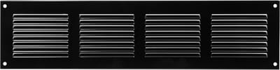 Paneir Airdesigns- metaal-400 x 100 -omgezette rand - opbouw - aanvoer & afvoer  - zwart