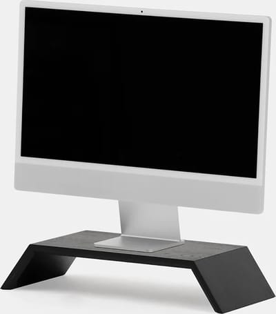 Oakywood Monitor Stand - Zwart Massief Eiken - Echt Hout Beeldschermverhoger iMac Standaard - Ergonomisch en Stijlvol