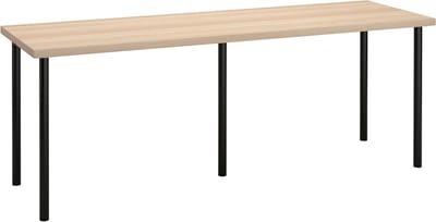 Bureau ADILS - Bureau Tafel - Thuiswerken - Eenvoudige Montage - 200x60 cm - Wit Eikenlook Zwart