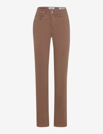 Brax Dames Jeans  Style CAROLA WARM GREIGE, denim lichtbruin, maat 34
