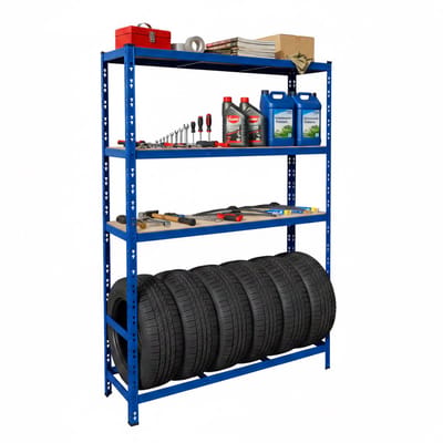Bandenrek - voor 6 banden - 180 x 120 x 40 cm - 600 kg - blauw