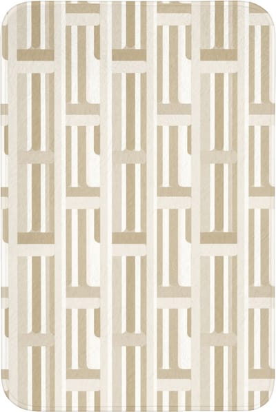 Badmat 60x90 cm - Antislip - Modern - Geometrisch - Beige - Badmatten voor badkamer - Badkamermat - Douchemat - Badkamer mat
