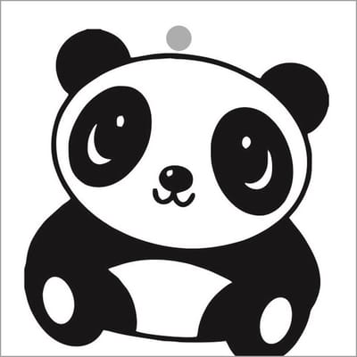 Luxe Bloemenkaartje - Cadeaukaartje - Label - Wenskaartje - 7x7cm - Wit - Panda - 20 Stuks - Met Boorgaatje