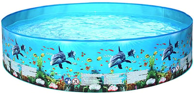 Dailygoods- Kinderzwembad 152 x 25 cm - Duurzaam PVC - Antislip bodem - Lichtgewicht - Voor 2-3 kinderen - Geen opblaasbaar zwembad - Speelbad