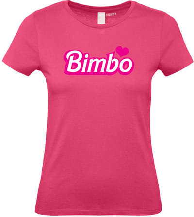 Dames t-shirt Bimbo | Carnavalskleding heren dames | Carnaval Kostuum | Foute Party | Fuchsia Dames | maat XS