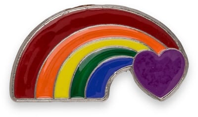 Regenboog Pin met Hart Zilver – Pride Pin voor Tas, Jas of Pet – Inclusief Buttonhouder