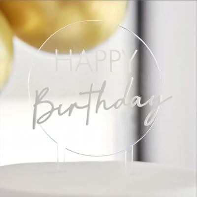 Ginger Ray - Cake Topper Happy Birthday Acryl