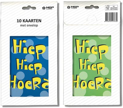 MGPcards - 20x dubbele wenskaart met witte envelop - Gefeliciteerd - 11.5 x 17 cm