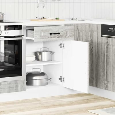 vidaXL - Onderkast - Kalmar - bewerkt - hout - grijs - sonoma - eiken