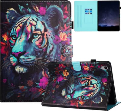 Tijger - Bescherm-Etui Map Hoes geschikt voor Apple iPad 10 - A16 - 10.9 - 2022 - 2025 - A2696 A3354