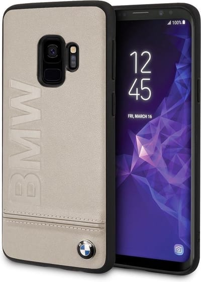 BMW Leren Back Cover - Geschikt voor Samsung Galaxy S9 (G960) - Taupe