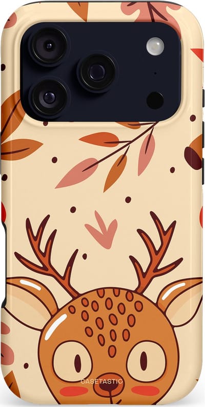Casetastic hoesje geschikt voor Apple iPhone 17 Pro - MagSafe - Dubbellaagse bescherming - Hert in de herfst - Fashion Case - Zand Terracotta Rood