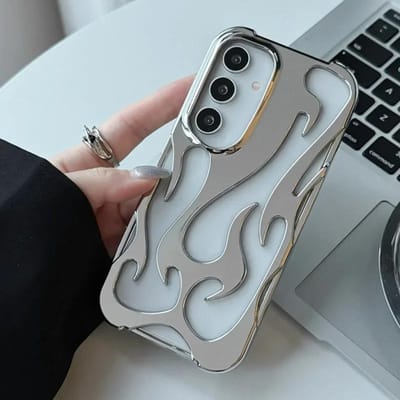 3D Vlammenpatroon Holle Hoesje Voor Samsung Galaxy S25 S24 Plus S23 S22 Ultra A55 A54 A15 A16 A26 A36 A56 5G Cover met Warmteafvoer Galaxy A15 5G