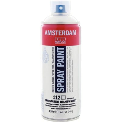 Spuitbusverf - Spraypaint - #112 - Titaanwit transparant - Amsterdam - 400ml