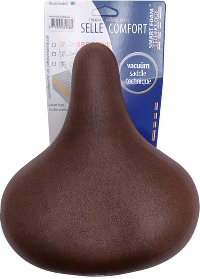 Selle Comfort Retro Medium zadel bruin. Met smart foam techniek, zonder strop (hangverpakking)