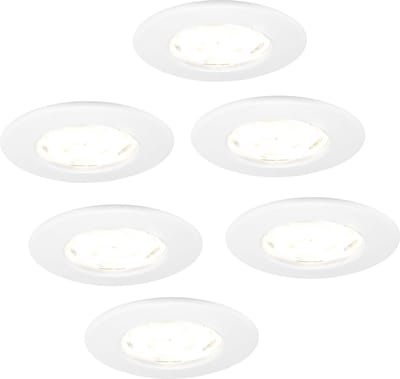 Ledvion - 6X LED Inbouwspot - Dimbaar - 5W - 2700K - Ø84mm - IP65 - Wit