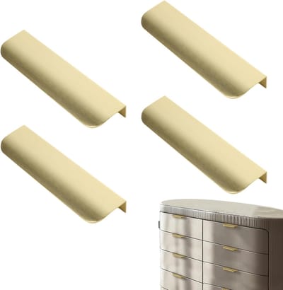 Verborgen Gouden Meubelgrepen – Geborsteld Aluminium Deurgrepen 80mm – Moderne Grepen voor Keukenkast, Kledingkast en Badkamer