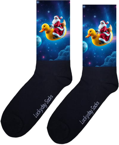 Kerst badeend - Opkikker - Verjaardag cadeau - Grappige sokken - Leuke sokken - Hem haar sokken - Vrolijke sokken - Moederdag - Vaderdag - Beterschap - Grappig cadeau - Kerst sokken - Kerstcadeau - Socks maken Happy - 37-44