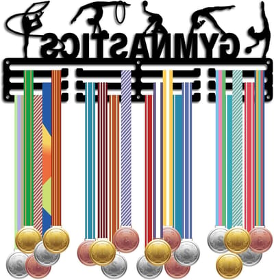 Medaille Standaard - Medailles Hanger - Sport Prestaties Tonen - Gymnastiek Thema Ontwerp - 40 x 15 cm - Zwart