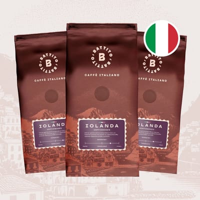 Battito 'Iolanda' Italiaanse koffiebonen - Cappuccino en Latte Macchiato - Intensiteit 7/10 - Ambachtelijke kwaliteit uit Napels, Italië - 1,5 kg