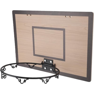 Panier à linge de basket-ball en bois avec cerceau de basket-ball à suspendre à l'arrière de la porte avec fermeture éclair pour une utilisation intérieure et extérieure à la maison beige