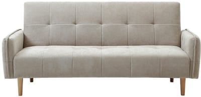 Vente-unique Driezitsslaapbank klik-klak in beige stof SONIATA